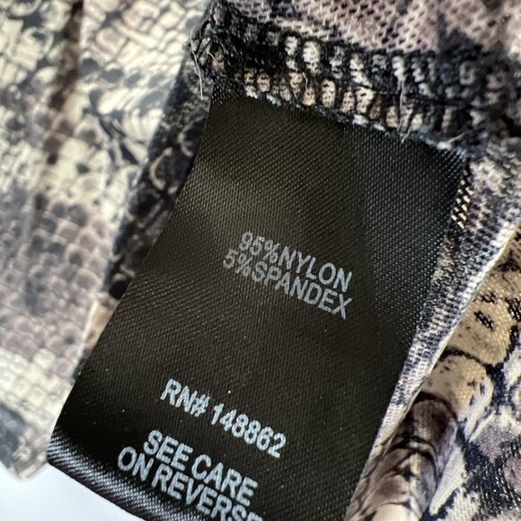 Torrid Women's Topo Size 1X Snake Skin Mesh Babydoll Long Sleeve Stretch Brown - Picture 5 of 7